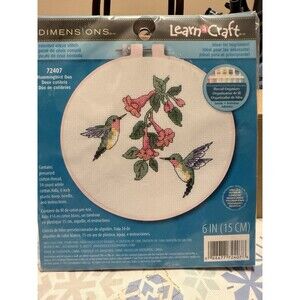 Dimensions Learn-a-Craft Counted Cross Stitch Kit Hummingbird Duo 6in (15cm)